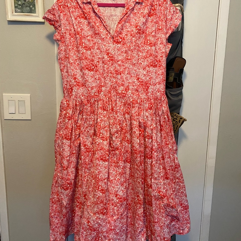 Bernie Dexter Red and White Floral Midi Dress